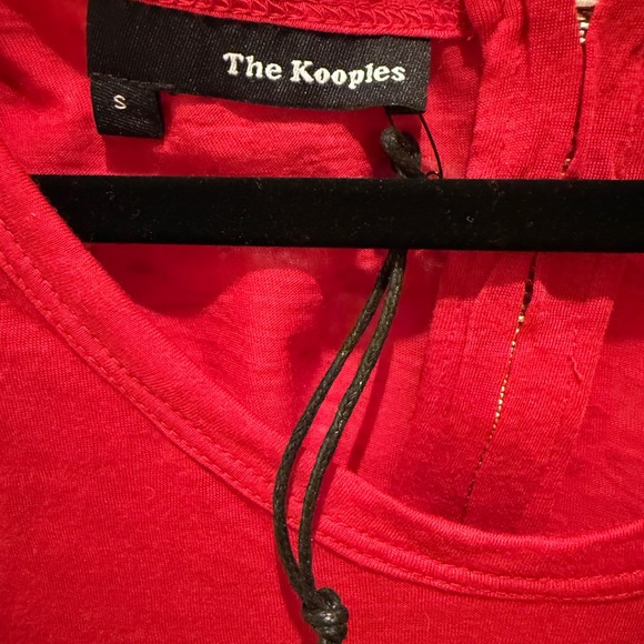 The Kooples Red Fitted Tank Top with White Text - Picture 5 of 6